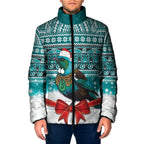 New Zealand Tui Bird Christmas Padded Jacket Maori Inspired Knitted Patterns