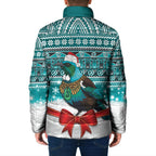 New Zealand Tui Bird Christmas Padded Jacket Maori Inspired Knitted Patterns