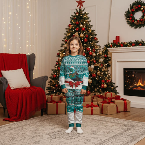 New Zealand Tui Bird Christmas Pajama Set Maori Inspired Knitted Patterns