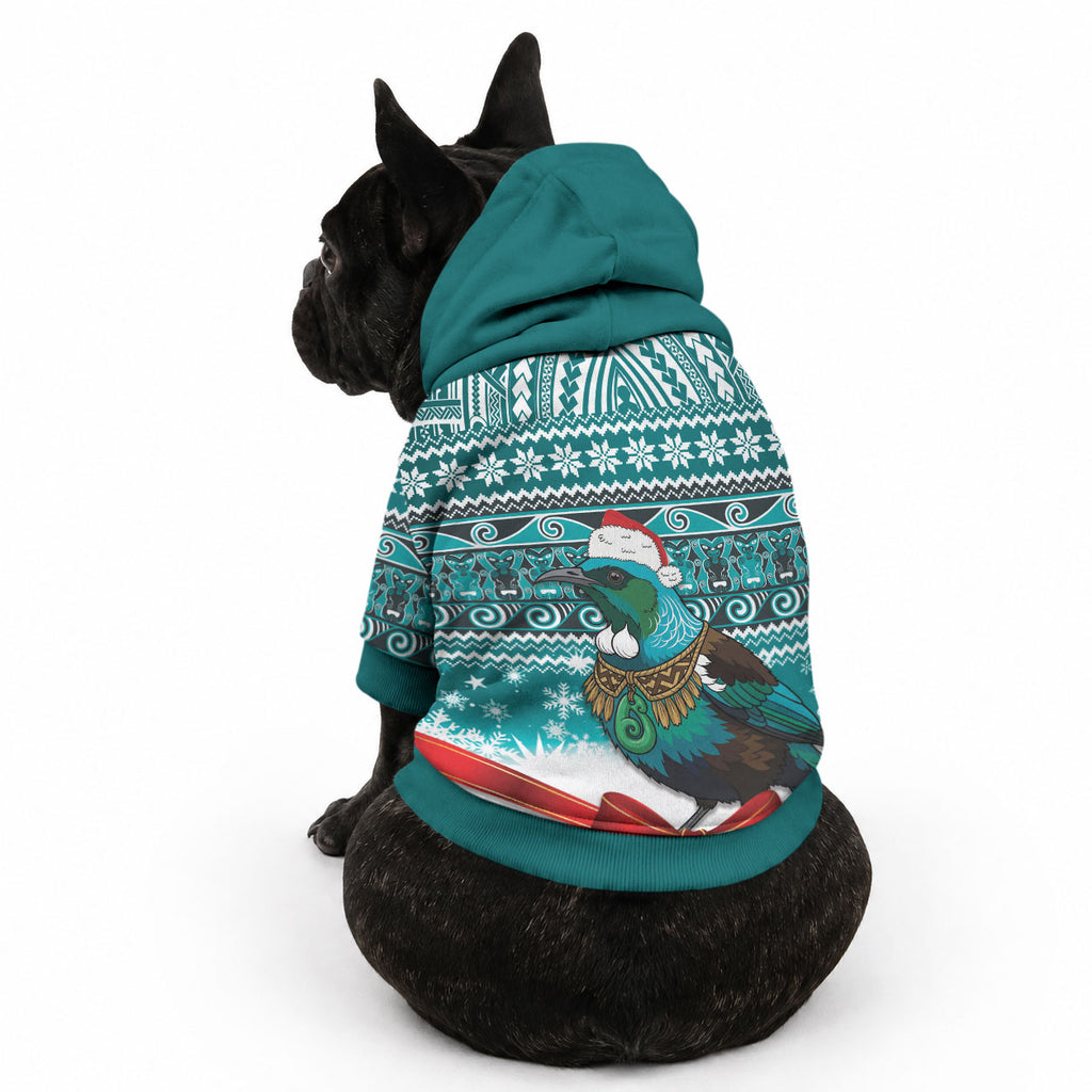 New Zealand Tui Bird Christmas Pet Hoodie Maori Inspired Knitted Patterns