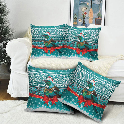 New Zealand Tui Bird Christmas Pillow Cover Maori Inspired Knitted Patterns