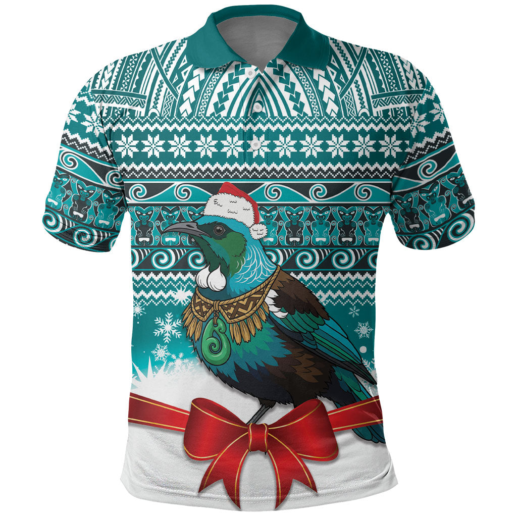 New Zealand Tui Bird Christmas Polo Shirt Maori Inspired Knitted Patterns