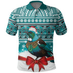 New Zealand Tui Bird Christmas Polo Shirt Maori Inspired Knitted Patterns