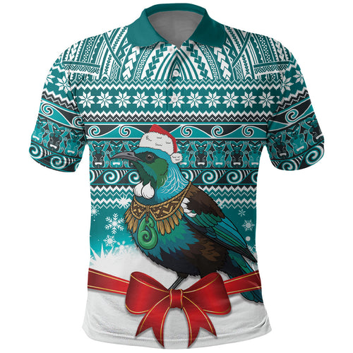 New Zealand Tui Bird Christmas Polo Shirt Maori Inspired Knitted Patterns
