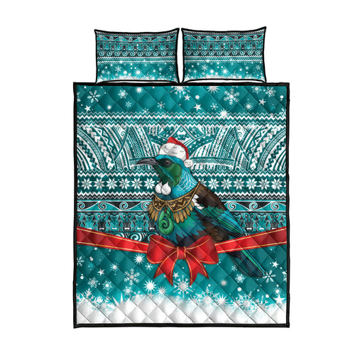 New Zealand Tui Bird Christmas Quilt Bed Set Maori Inspired Knitted Patterns
