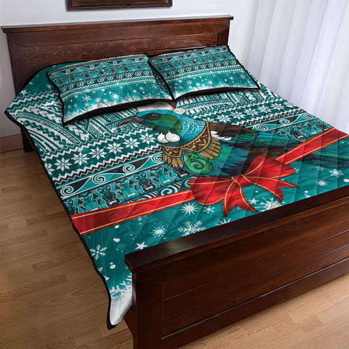 New Zealand Tui Bird Christmas Quilt Bed Set Maori Inspired Knitted Patterns
