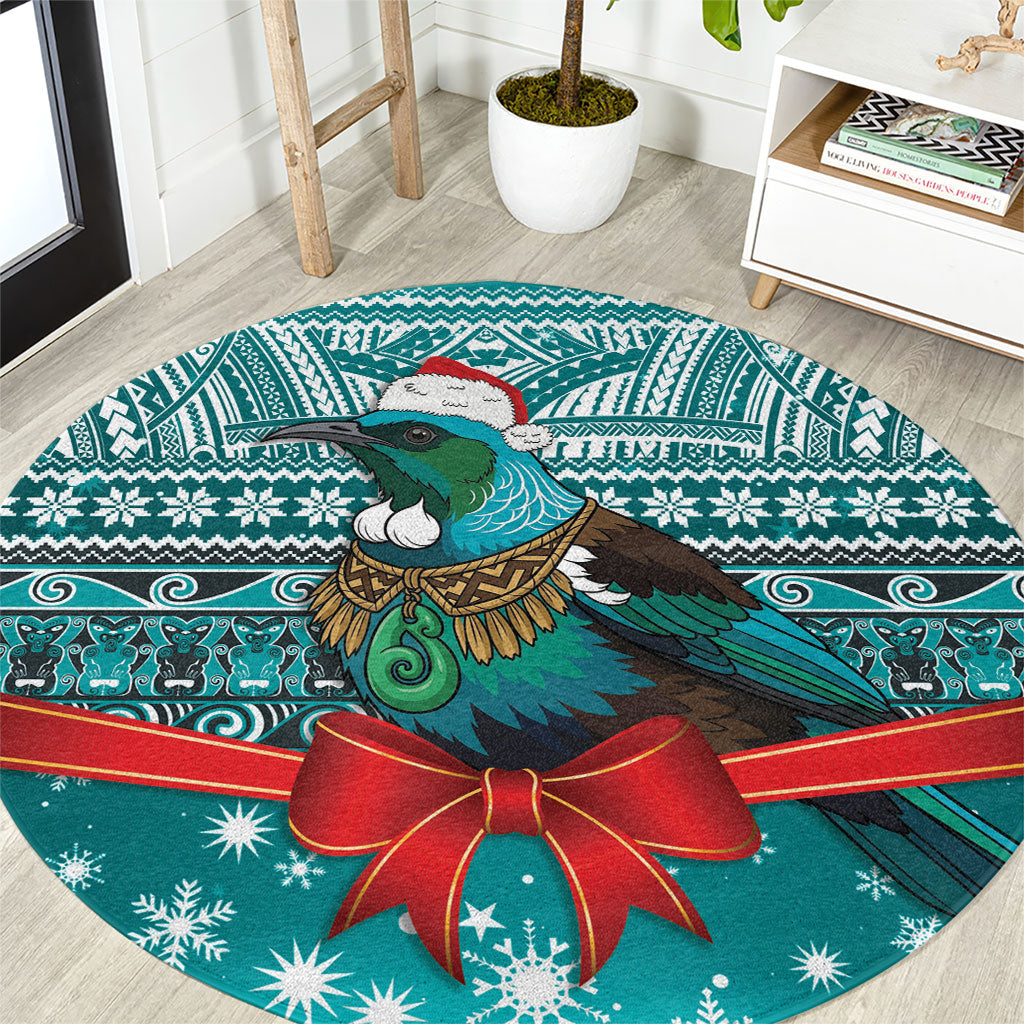 New Zealand Tui Bird Christmas Round Carpet Maori Inspired Knitted Patterns