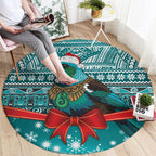 New Zealand Tui Bird Christmas Round Carpet Maori Inspired Knitted Patterns