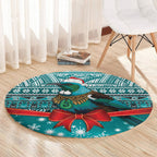 New Zealand Tui Bird Christmas Round Carpet Maori Inspired Knitted Patterns