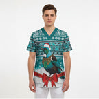 New Zealand Tui Bird Christmas Scrub Top Maori Inspired Knitted Patterns