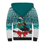 New Zealand Tui Bird Christmas Sherpa Hoodie Maori Inspired Knitted Patterns