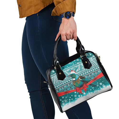 New Zealand Tui Bird Christmas Shoulder Handbag Maori Inspired Knitted Patterns