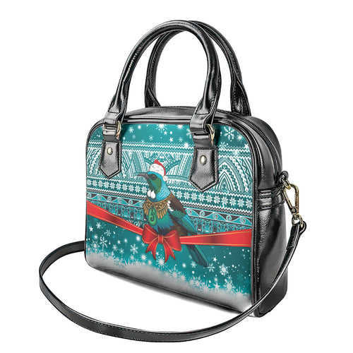 New Zealand Tui Bird Christmas Shoulder Handbag Maori Inspired Knitted Patterns