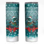 New Zealand Tui Bird Christmas Skinny Tumbler Maori Inspired Knitted Patterns