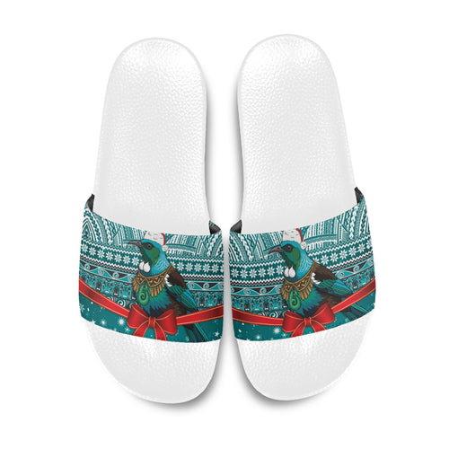 New Zealand Tui Bird Christmas Slide Sandals Maori Inspired Knitted Patterns