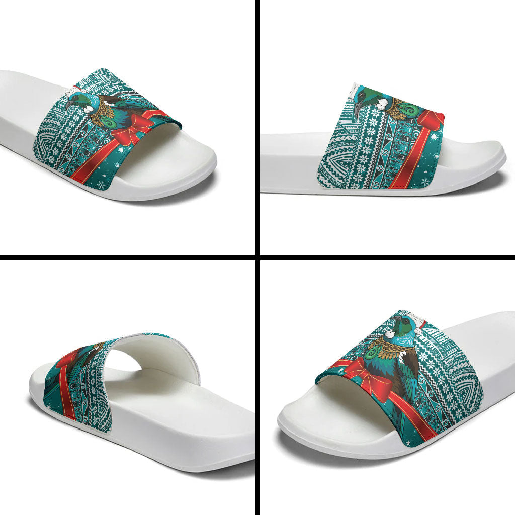 New Zealand Tui Bird Christmas Slide Sandals Maori Inspired Knitted Patterns