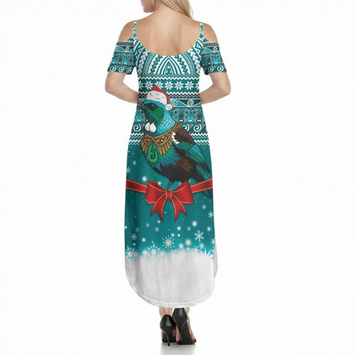 New Zealand Tui Bird Christmas Summer Maxi Dress Maori Inspired Knitted Patterns