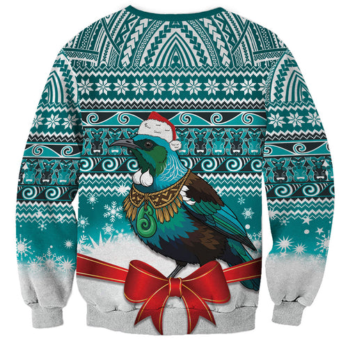 New Zealand Tui Bird Christmas Sweatshirt Maori Inspired Knitted Patterns