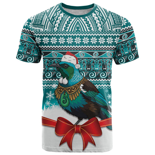 New Zealand Tui Bird Christmas T Shirt Maori Inspired Knitted Patterns
