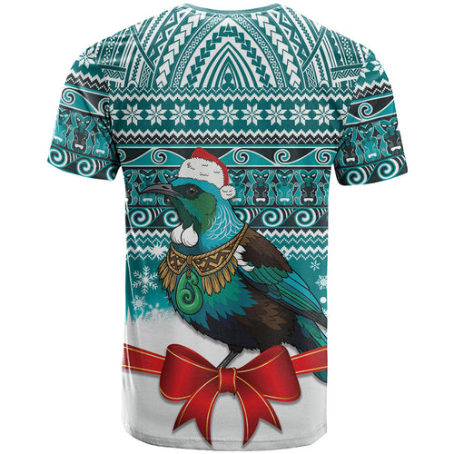 New Zealand Tui Bird Christmas T Shirt Maori Inspired Knitted Patterns
