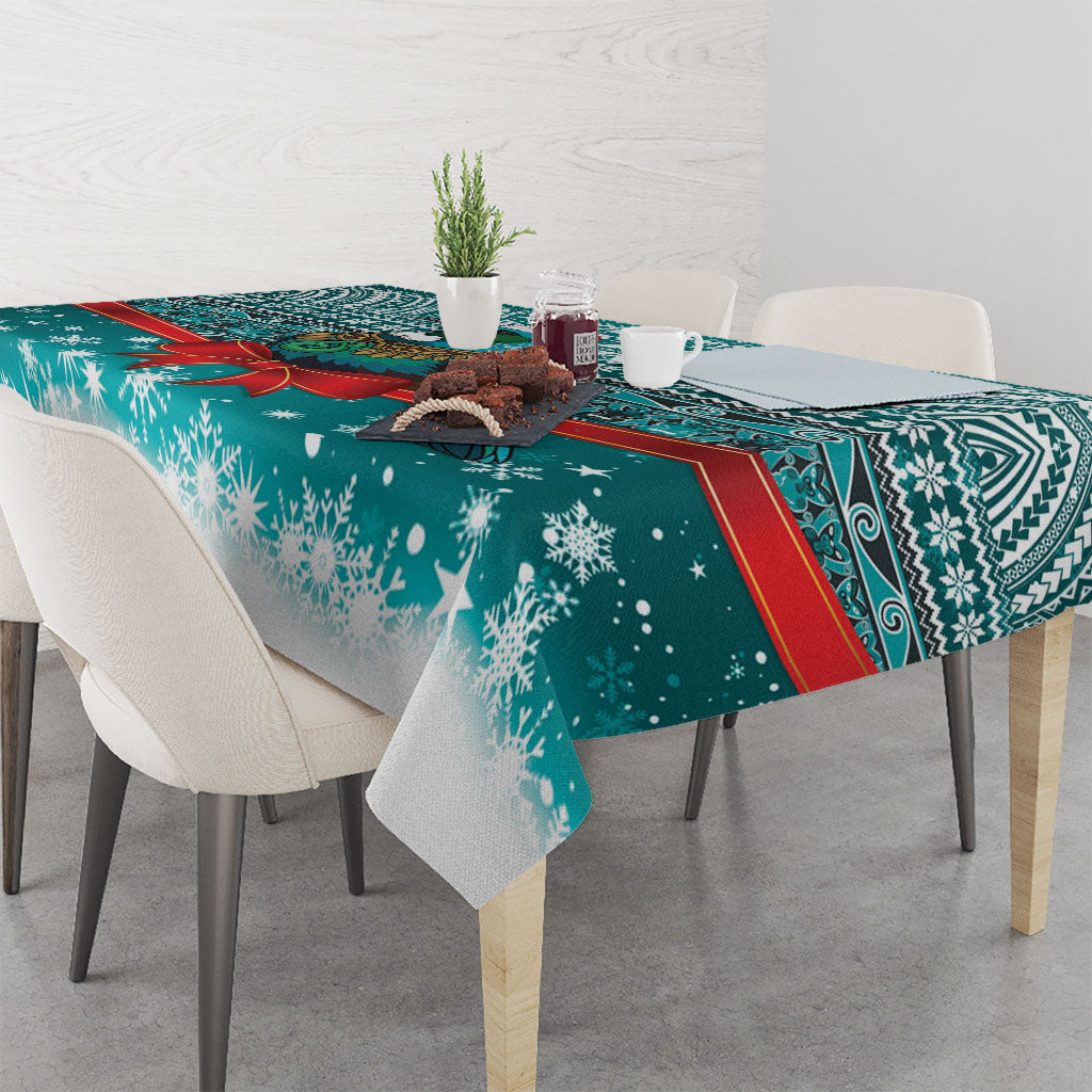 New Zealand Tui Bird Christmas Tablecloth Maori Inspired Knitted Patterns