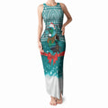 New Zealand Tui Bird Christmas Tank Maxi Dress Maori Inspired Knitted Patterns