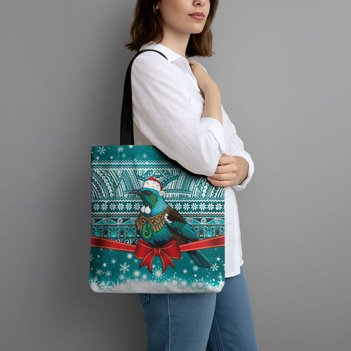 New Zealand Tui Bird Christmas Tote Bag Maori Inspired Knitted Patterns