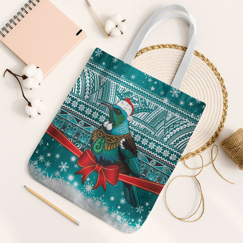 New Zealand Tui Bird Christmas Tote Bag Maori Inspired Knitted Patterns