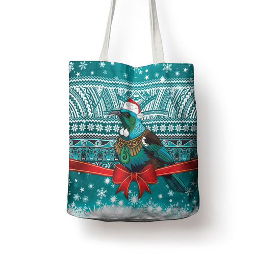 New Zealand Tui Bird Christmas Tote Bag Maori Inspired Knitted Patterns