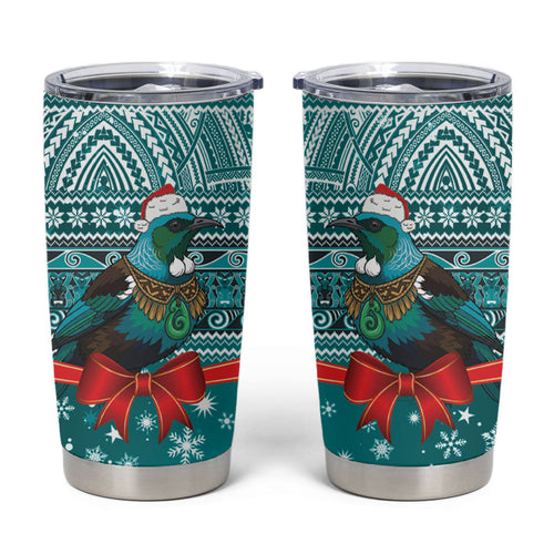 New Zealand Tui Bird Christmas Tumbler Cup Maori Inspired Knitted Patterns