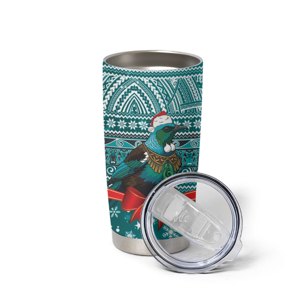 New Zealand Tui Bird Christmas Tumbler Cup Maori Inspired Knitted Patterns