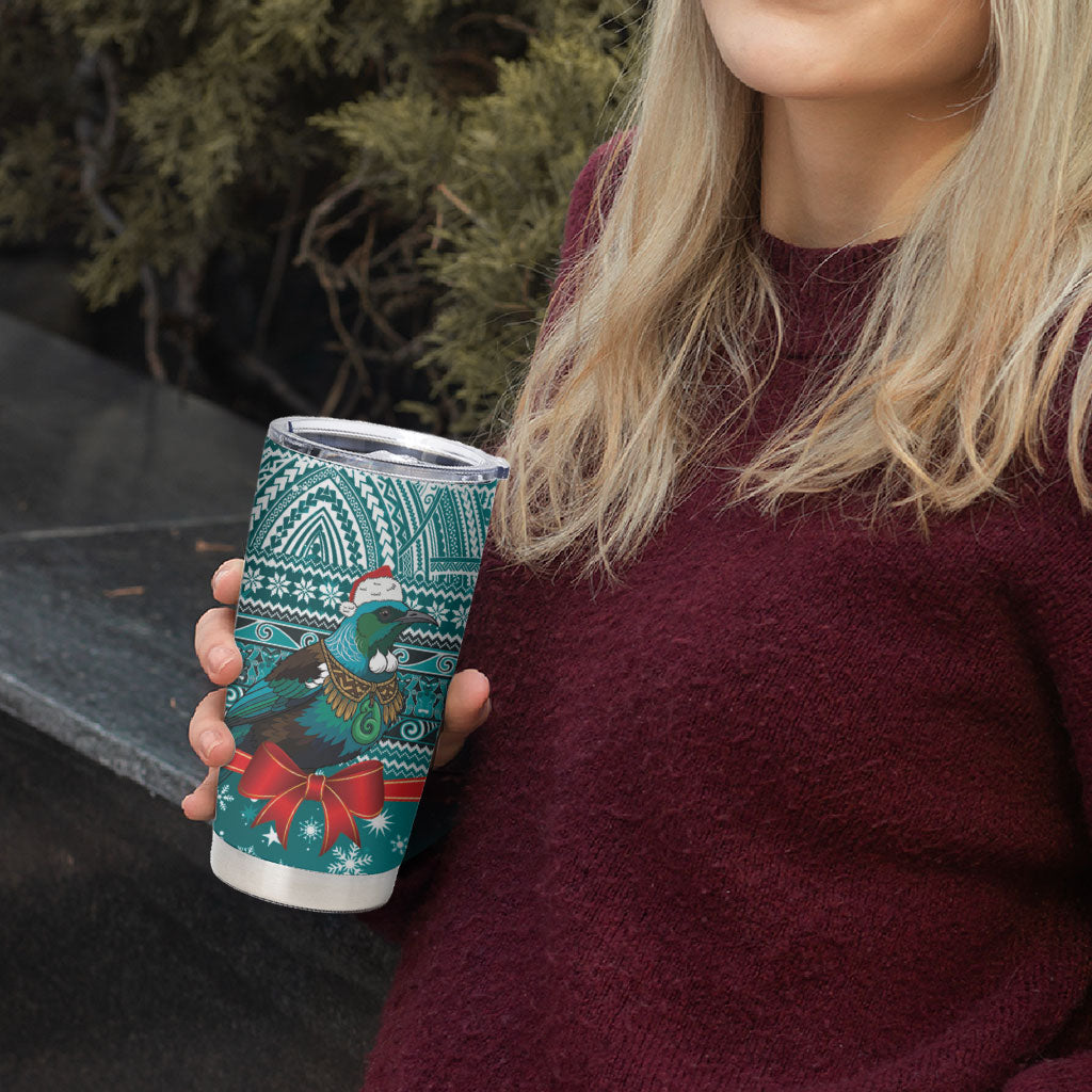 New Zealand Tui Bird Christmas Tumbler Cup Maori Inspired Knitted Patterns
