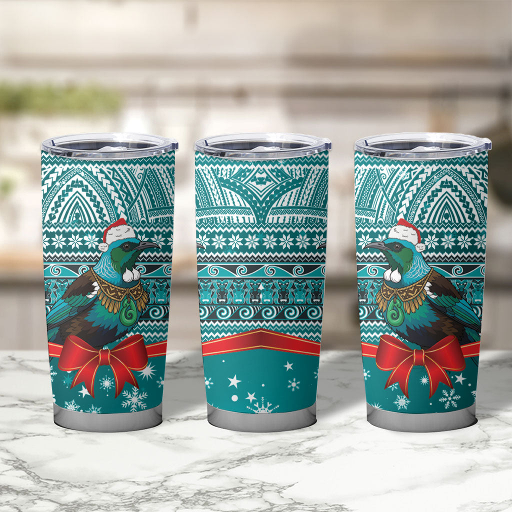 New Zealand Tui Bird Christmas Tumbler Cup Maori Inspired Knitted Patterns