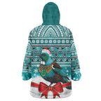 New Zealand Tui Bird Christmas Wearable Blanket Hoodie Maori Inspired Knitted Patterns