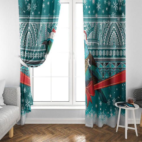 New Zealand Tui Bird Christmas Window Curtain Maori Inspired Knitted Patterns
