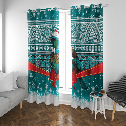 New Zealand Tui Bird Christmas Window Curtain Maori Inspired Knitted Patterns