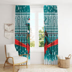New Zealand Tui Bird Christmas Window Curtain Maori Inspired Knitted Patterns