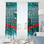 New Zealand Tui Bird Christmas Window Curtain Maori Inspired Knitted Patterns
