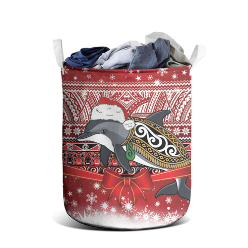 New Zealand Dolphin Terehu Christmas Laundry Basket Maori Inspired Knitted Patterns