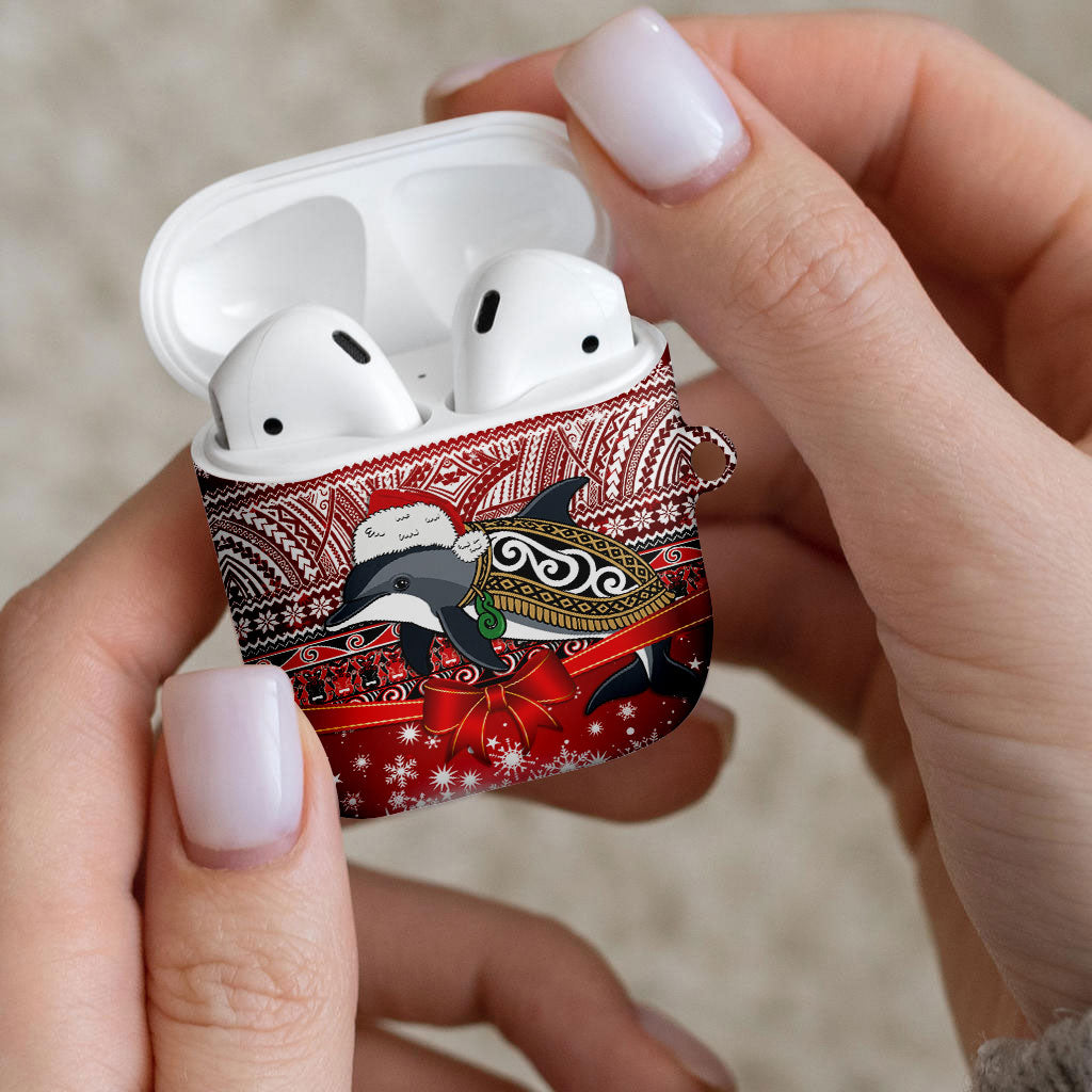 New Zealand Dolphin Terehu Christmas AirPods Case Maori Inspired Knitted Patterns