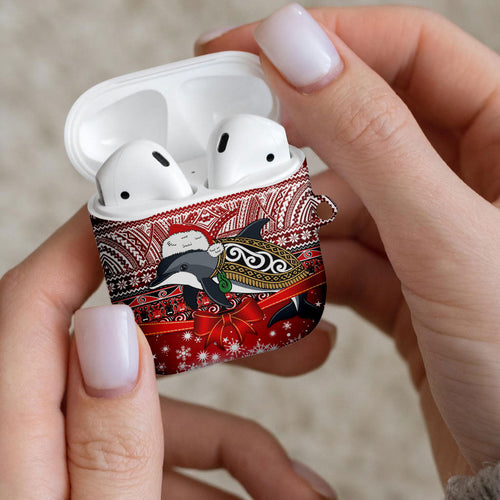 New Zealand Dolphin Terehu Christmas AirPods Case Maori Inspired Knitted Patterns