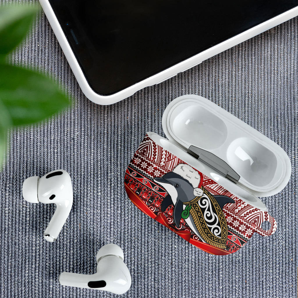 New Zealand Dolphin Terehu Christmas AirPods Case Maori Inspired Knitted Patterns