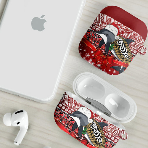 New Zealand Dolphin Terehu Christmas AirPods Case Maori Inspired Knitted Patterns