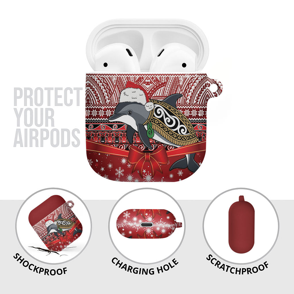 New Zealand Dolphin Terehu Christmas AirPods Case Maori Inspired Knitted Patterns