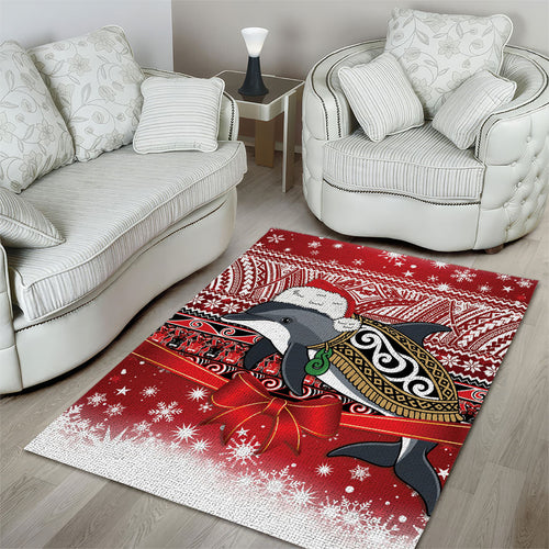 New Zealand Dolphin Terehu Christmas Area Rug Maori Inspired Knitted Patterns