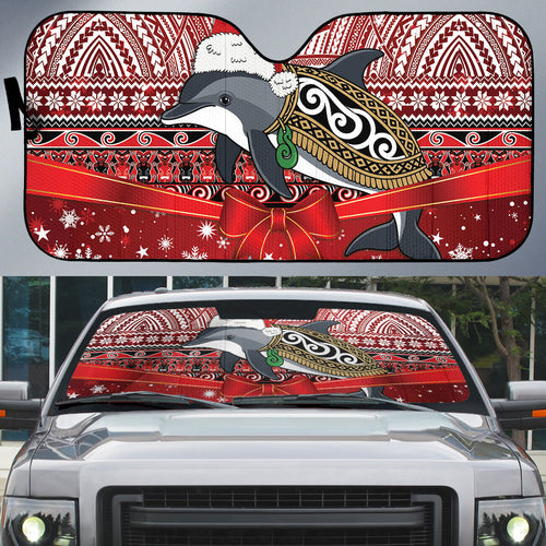 New Zealand Dolphin Terehu Christmas Auto Sun Shade Maori Inspired Knitted Patterns