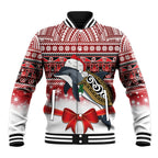 New Zealand Dolphin Terehu Christmas Baseball Jacket Maori Inspired Knitted Patterns