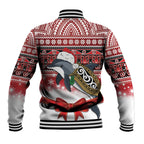 New Zealand Dolphin Terehu Christmas Baseball Jacket Maori Inspired Knitted Patterns
