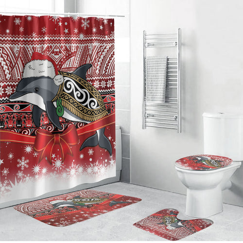 New Zealand Dolphin Terehu Christmas Bathroom Set Maori Inspired Knitted Patterns