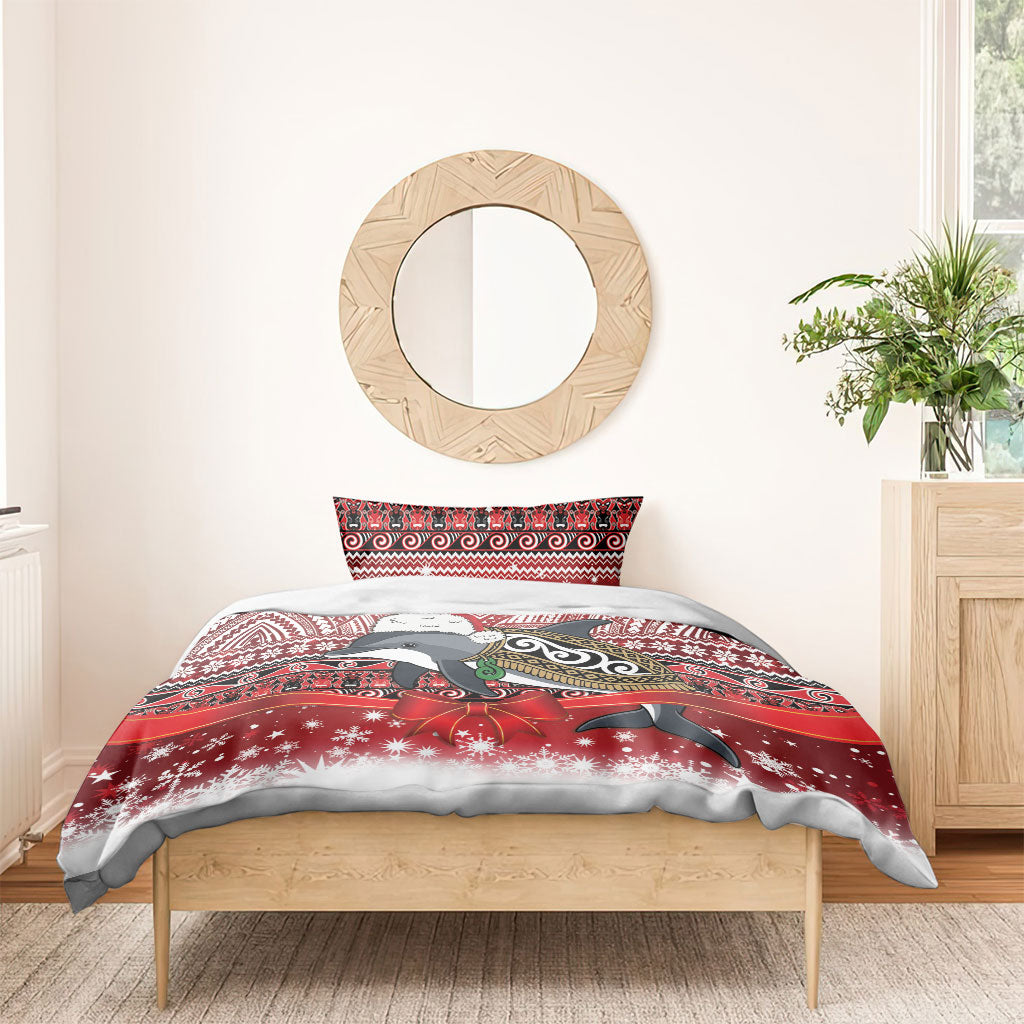 New Zealand Dolphin Terehu Christmas Bedding Set Maori Inspired Knitted Patterns